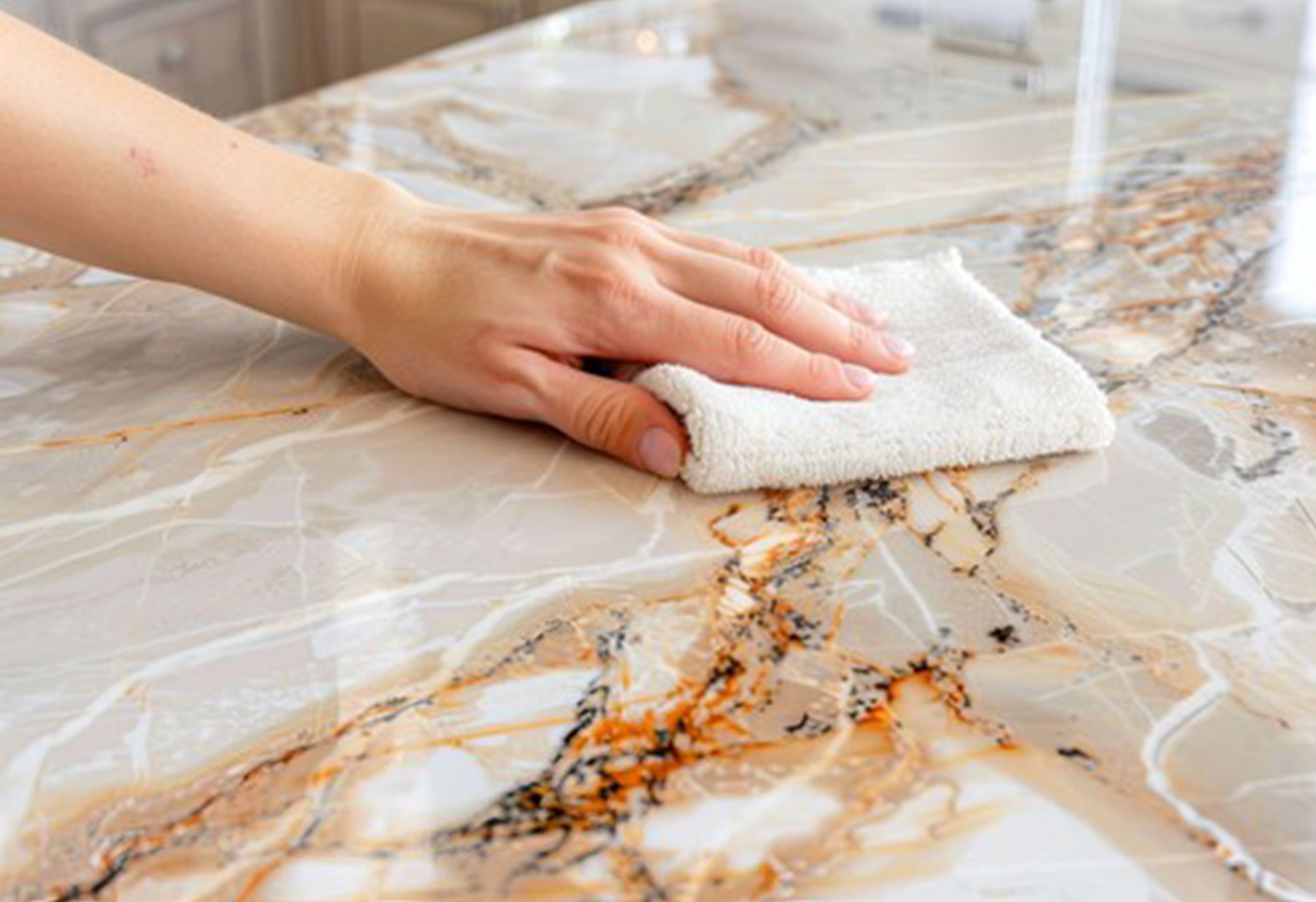 人工大理石に付着した頑固な黄ばみの掃除方法