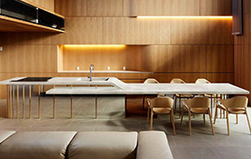 優しい光に包まれて自然と、集いの中心になるキッチン