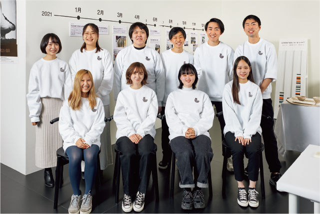 多摩美術大学TUBで、同学の学生コミュニティであるTCG（Tama Creative Guild）とデュポン・MCCとの産学共同展示会